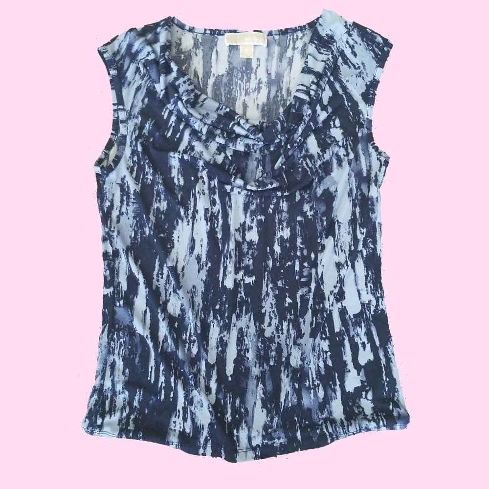 Blue Michael Kors Cowl Neck Tank M